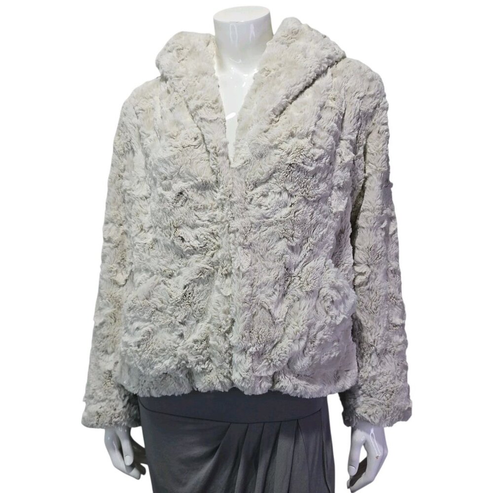 Anthropologie Tiny Editions Glacie Faux Fur Jacket Women's LP Petite - Picture 15 of 16